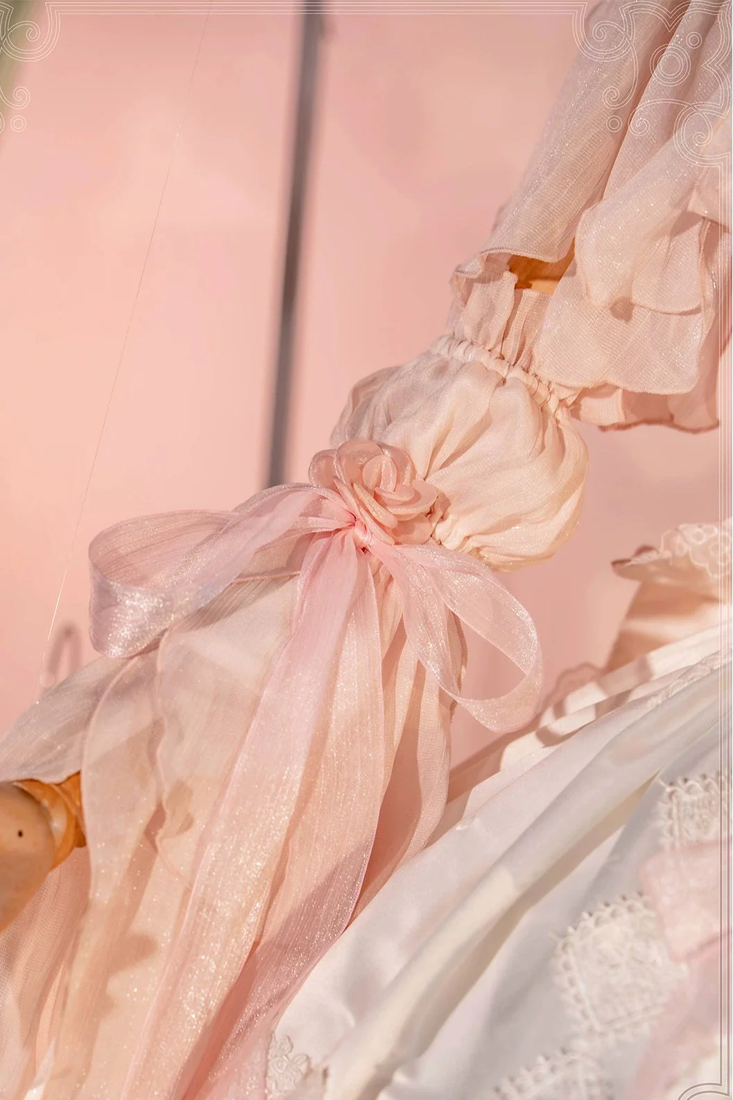 Fairy Princess Lolita Jumper Skirt + Hair Accessories + Sleeves Pink ［Sleeves ］