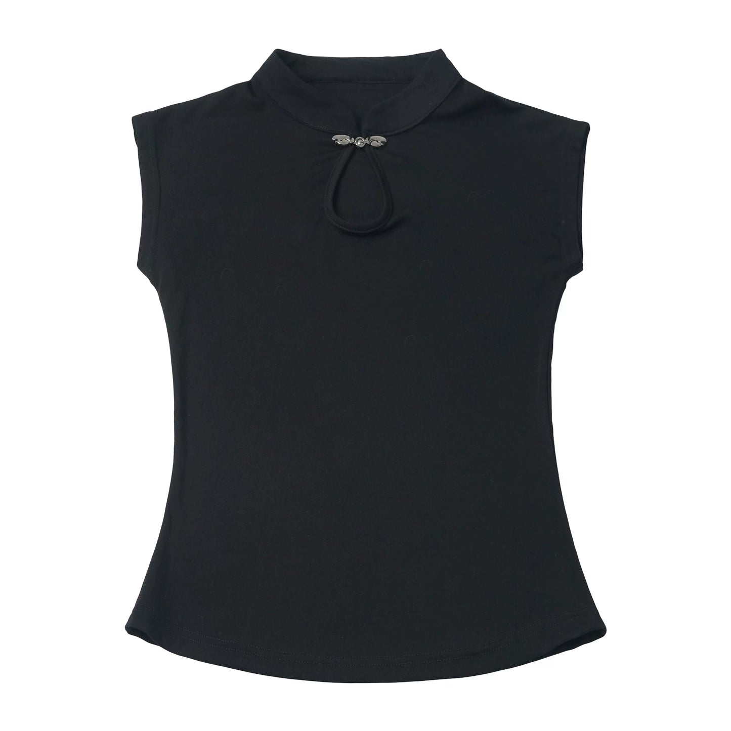 In Stock & Ships Fast 【Inkstone】 Cheongsam Collar Tencel Camisole Dress Top with Water-Ink Feel, Irregular Hem