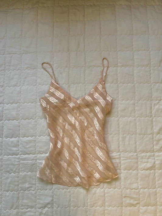 Pink Girly Style Small-Boutique Chic Outfit Pink Camisole Summer Sweet Slimming Top