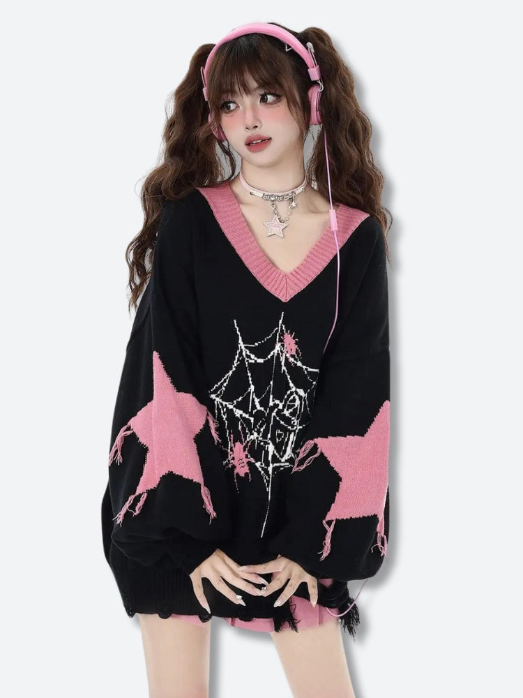 Pastel Goth Sweater Black