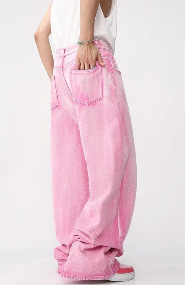 Denim Pink Jacket & Pants Two Piece Set