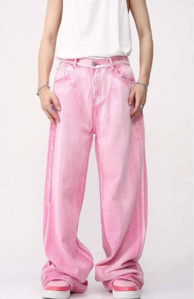 Denim Pink Jacket & Pants Two Piece Set Pants