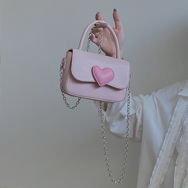 Dollette Kawaii Pink Heart Girly Handbag