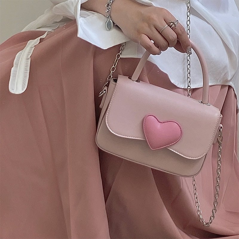 Dollette Kawaii Pink Heart Girly Handbag