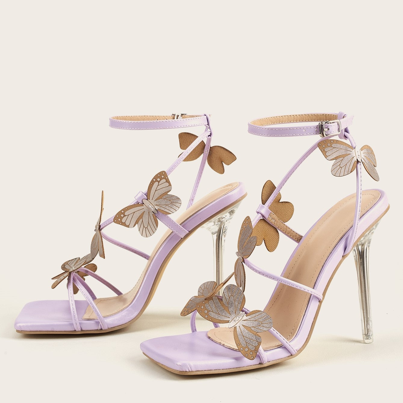 Elegant Fairy Butterfly Crystal Heel Sandals