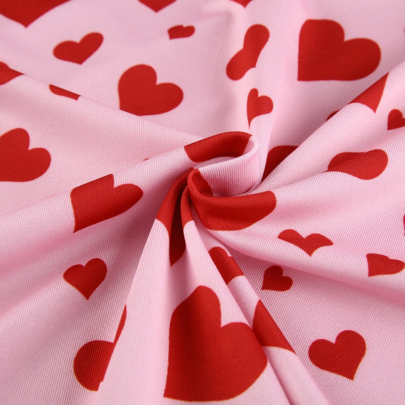 Y2K Valentines Hearts Mini Dress