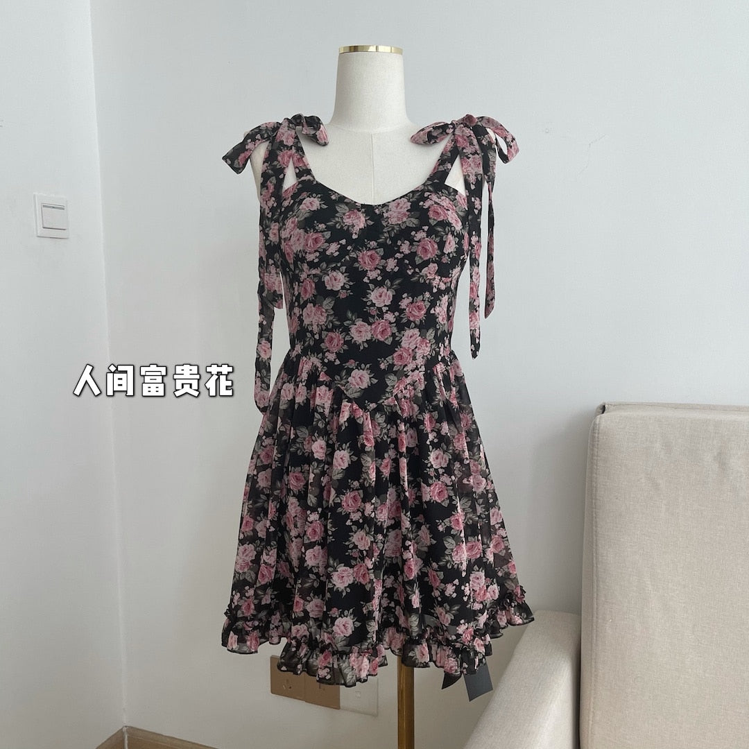 Soft Girl Aesthetic Floral Mini Dress