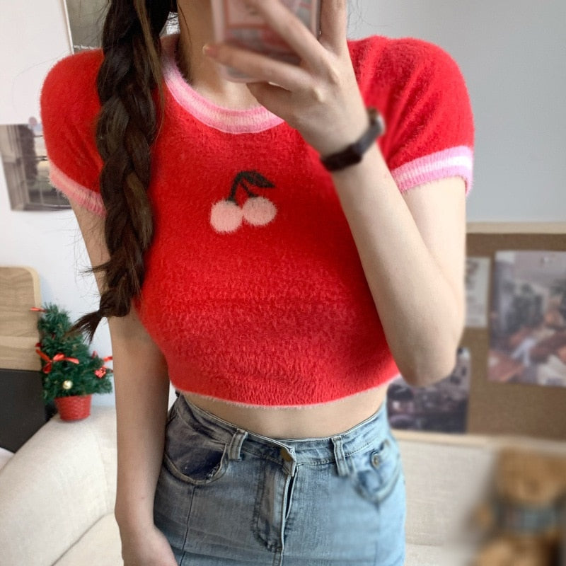 Sweet Cherry Soft Crop Top