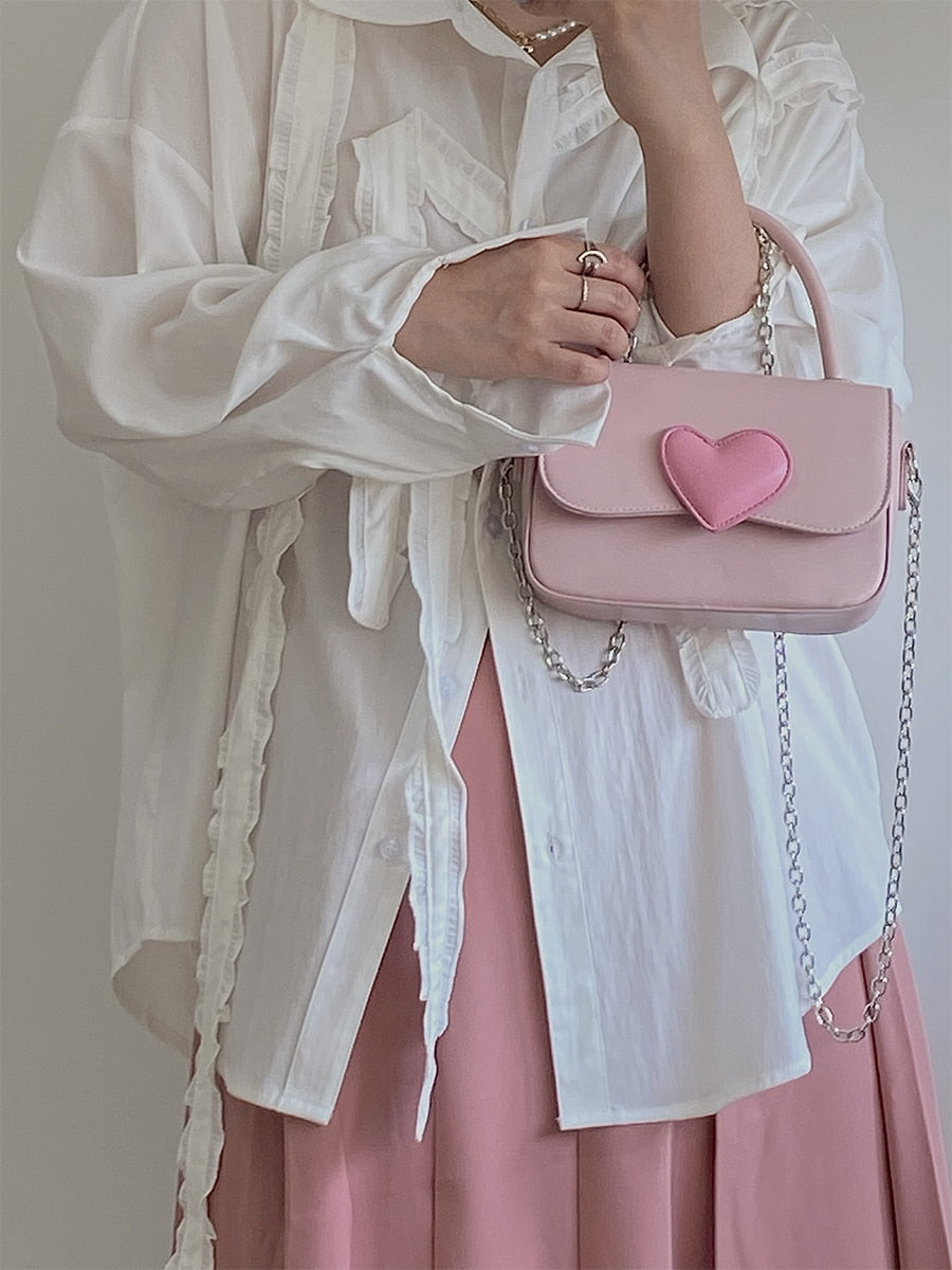 Dollette Kawaii Pink Heart Girly Handbag