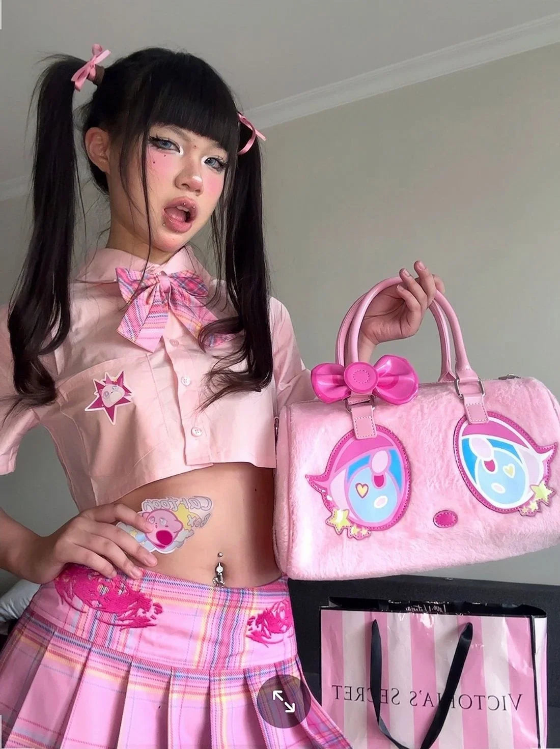 Harajuku Eyes Handbag Pink