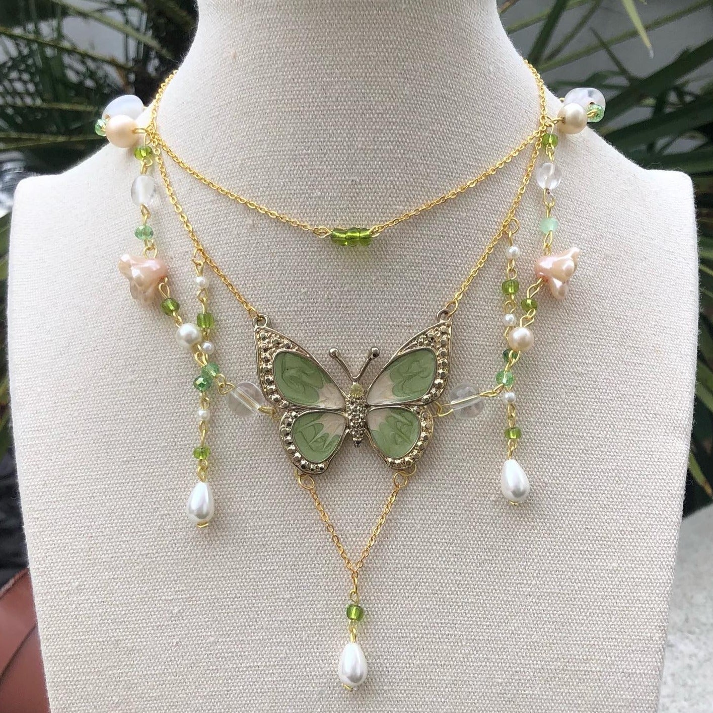 Fairy Green Butterfly Necklace