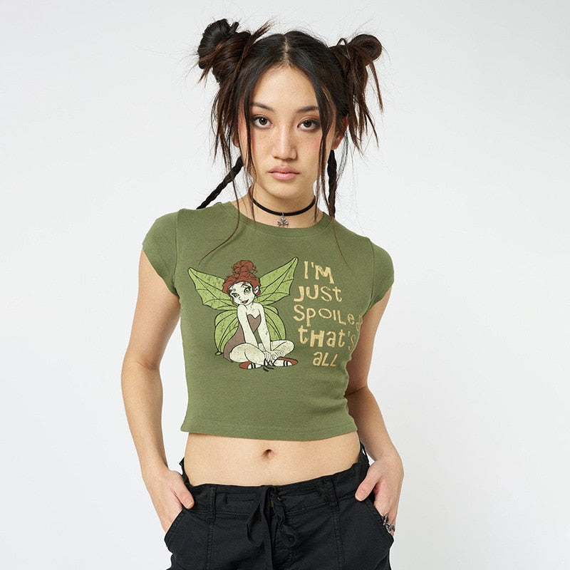 Fairycore Pixie Graphic Crop Top