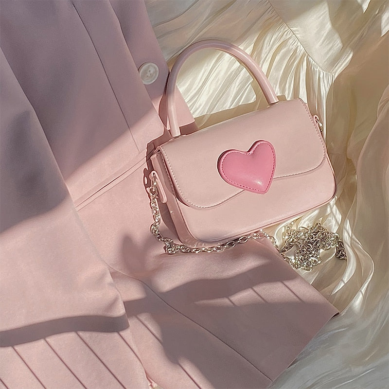 Dollette Kawaii Pink Heart Girly Handbag