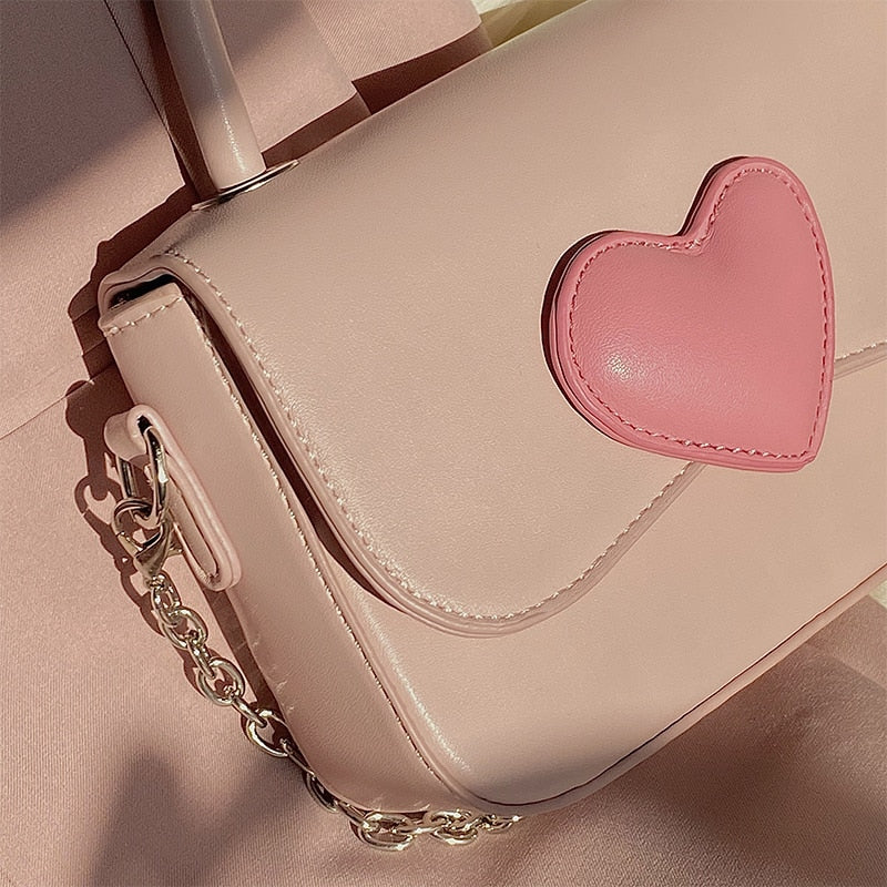 Dollette Kawaii Pink Heart Girly Handbag