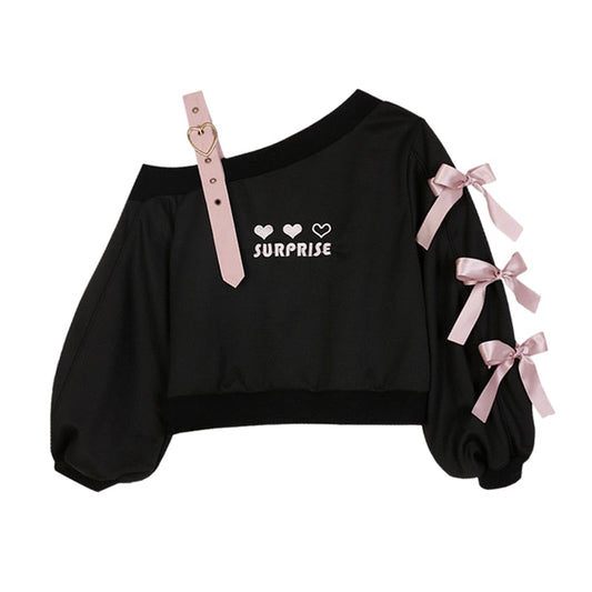 Sweet Lolita Surprise Sweatshirt Black Black Hoodies