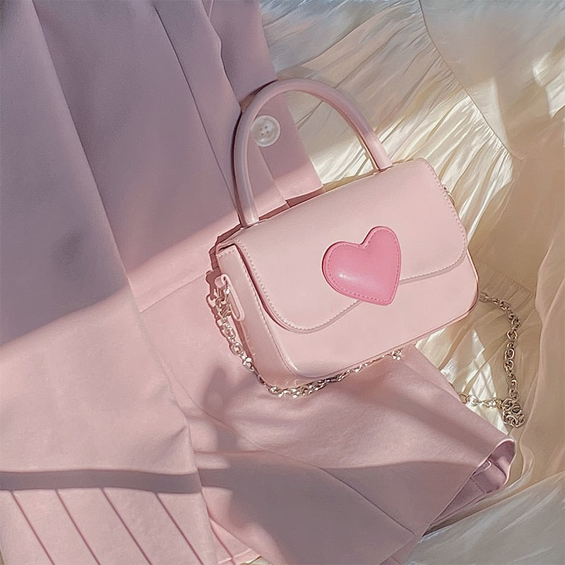 Dollette Kawaii Pink Heart Girly Handbag