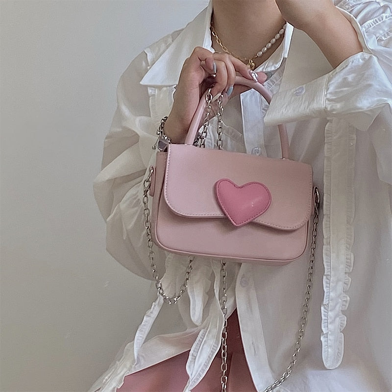 Dollette Kawaii Pink Heart Girly Handbag