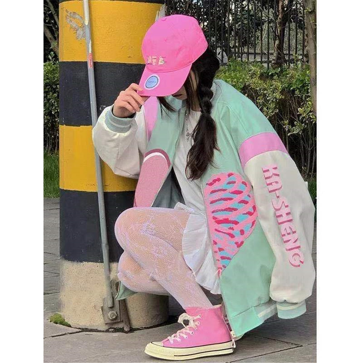 Emo Scene Queen Pastel Bone Heart Hoodie