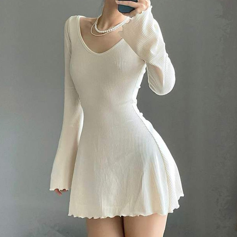 Soft Girl Elegant Flared A-line Dress