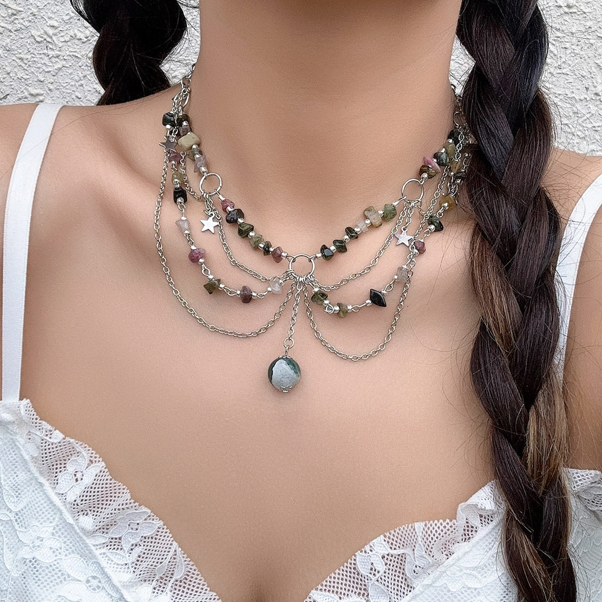Cross border jewelry bead necklance
