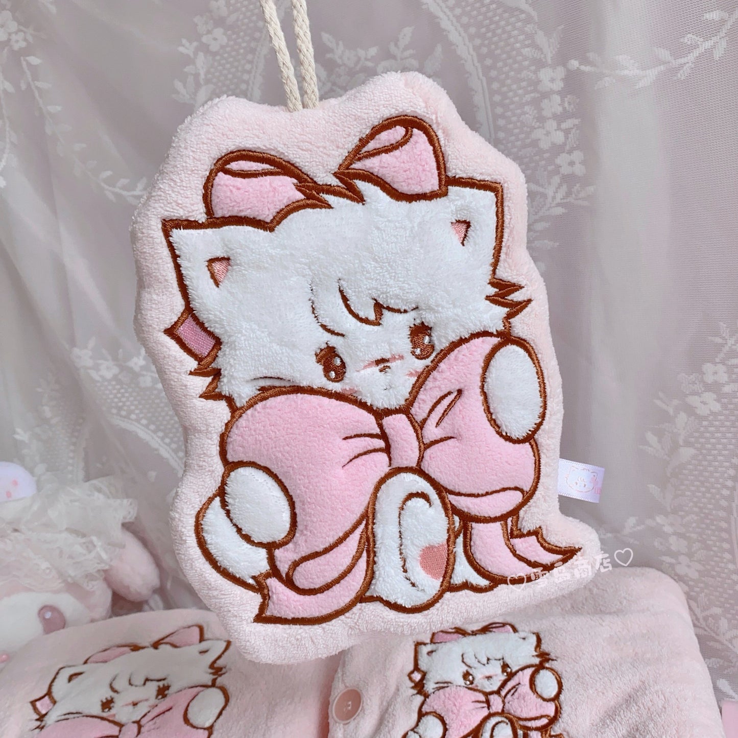 kawaii hair drying cap and hand towel