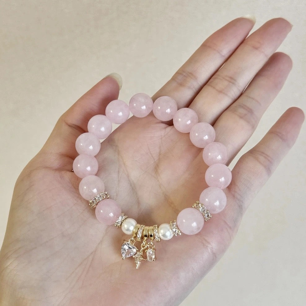 pink quartz kawaii bracelet