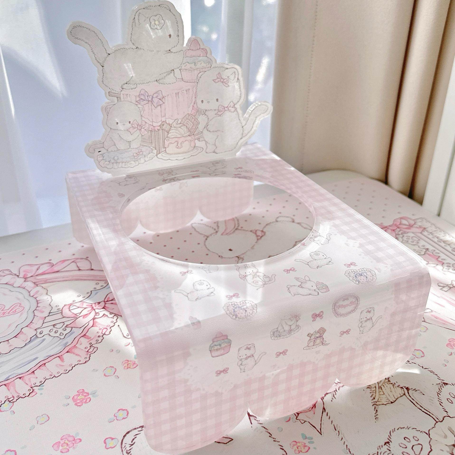 pink girly acrylic Pet bowl rack