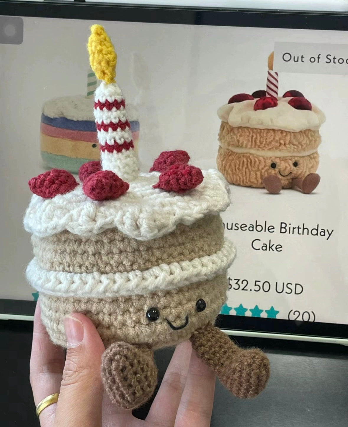 diy wool Croissant bag pendant