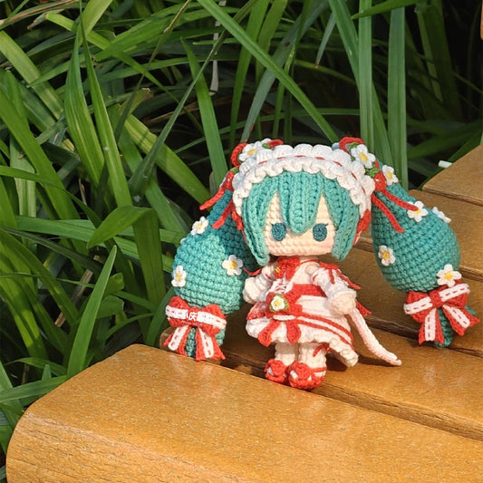 diy Wool Knitting Strawberry Miku Doll