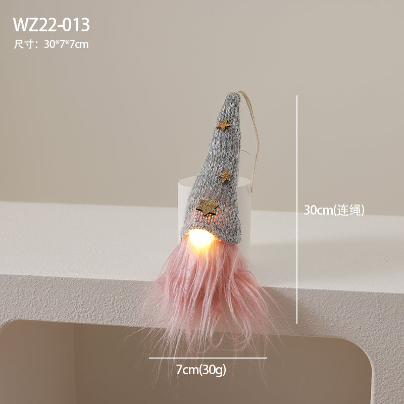 Christmas lights pink cute faceless doll