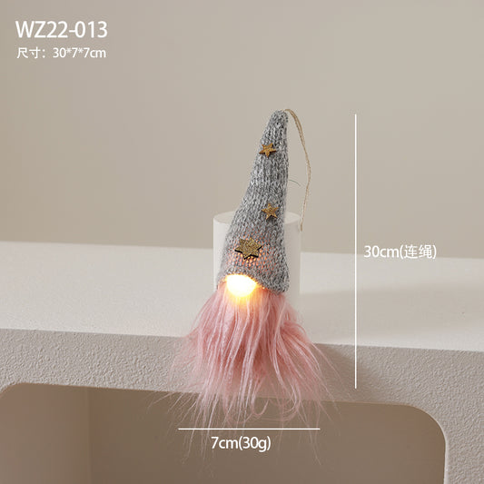 Christmas lights pink cute faceless doll