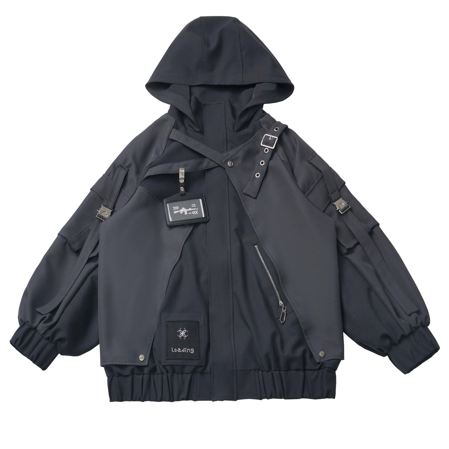 acubi black straps jacket