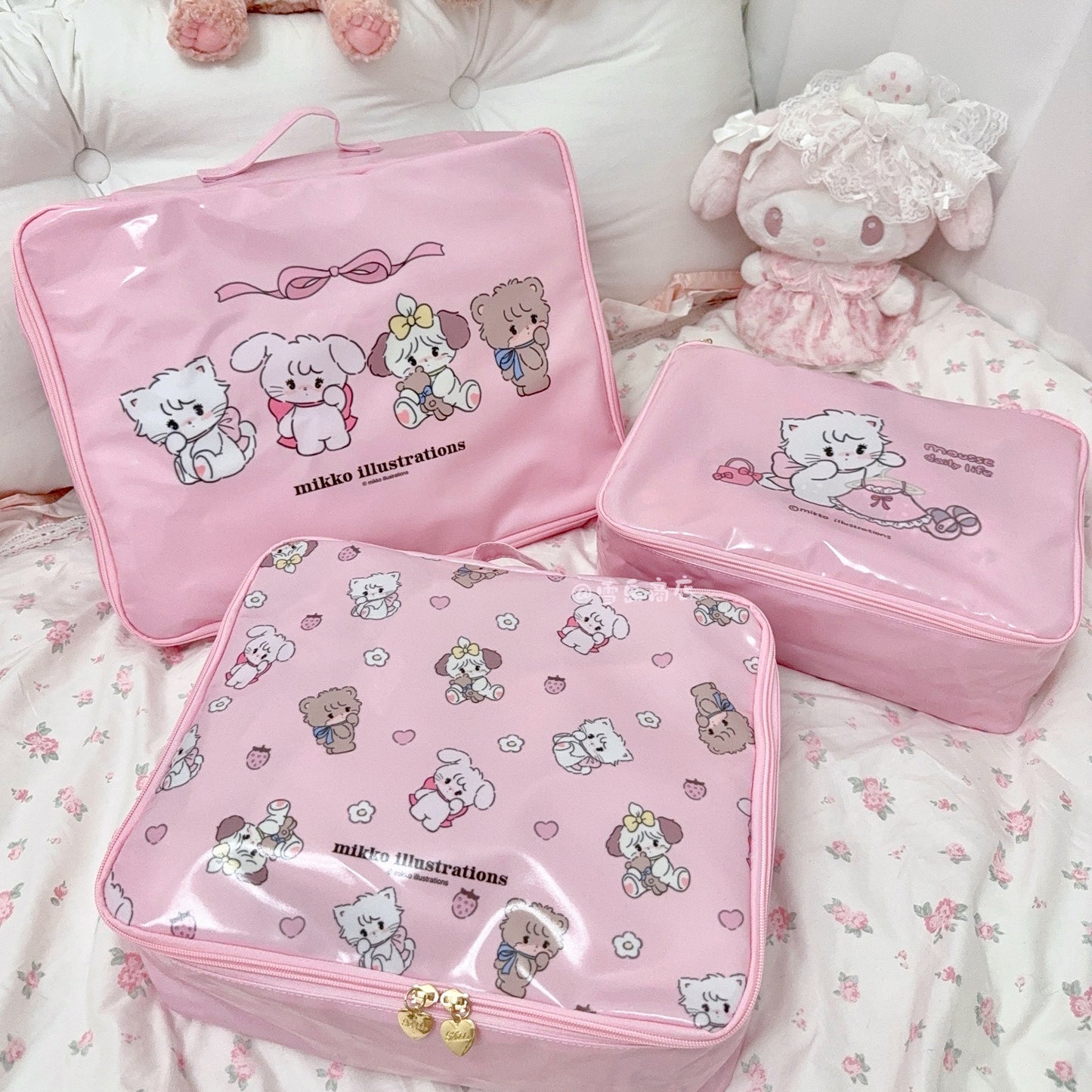 cute pink travel storage bag