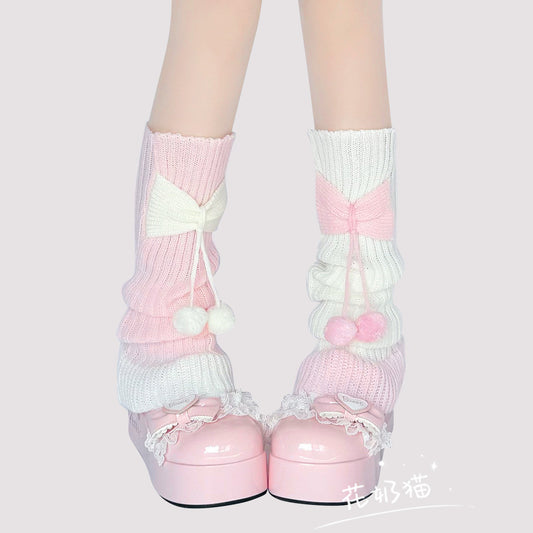 lolita bow knit socks