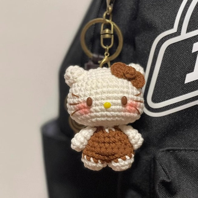 Wool diy cute kitty cat series doll bag pendant