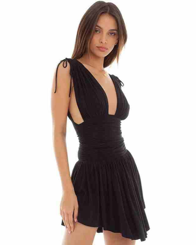 V-neck Sleeveless Straps Dress