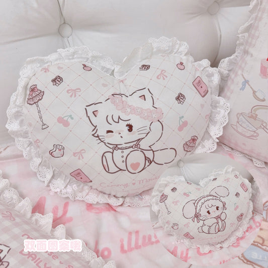 kawaii pink Pillow