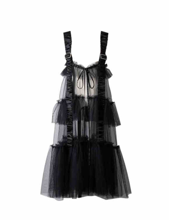 Dark Coquette Mesh Suspender Dress