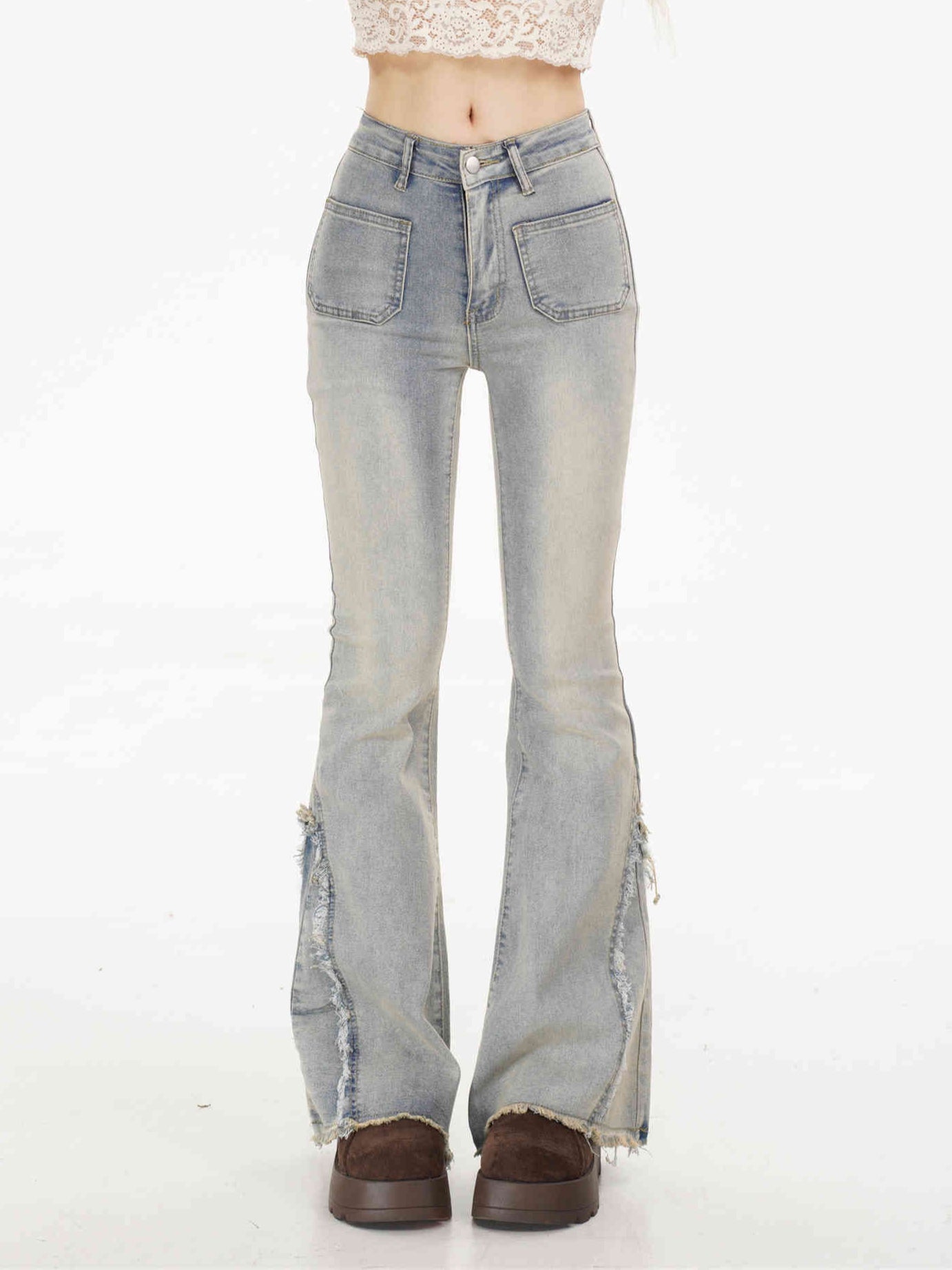 Coquette Washed Blue Flare Jeans