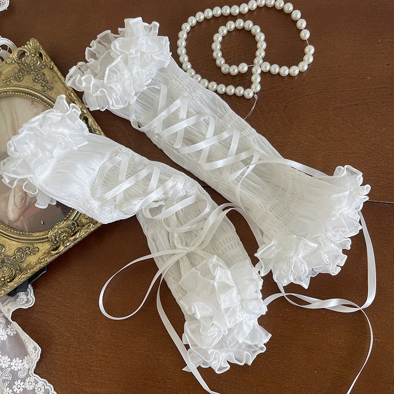 Ballet Strap Mesh Lace Sleeves