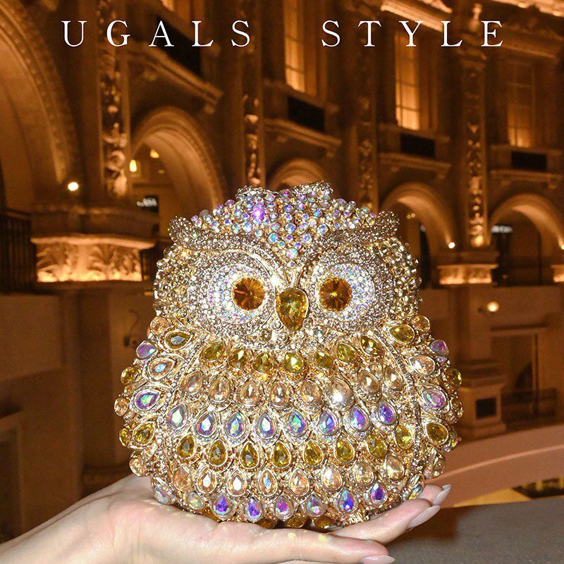 Owl Water Diamond Clutch Crossbody Bag