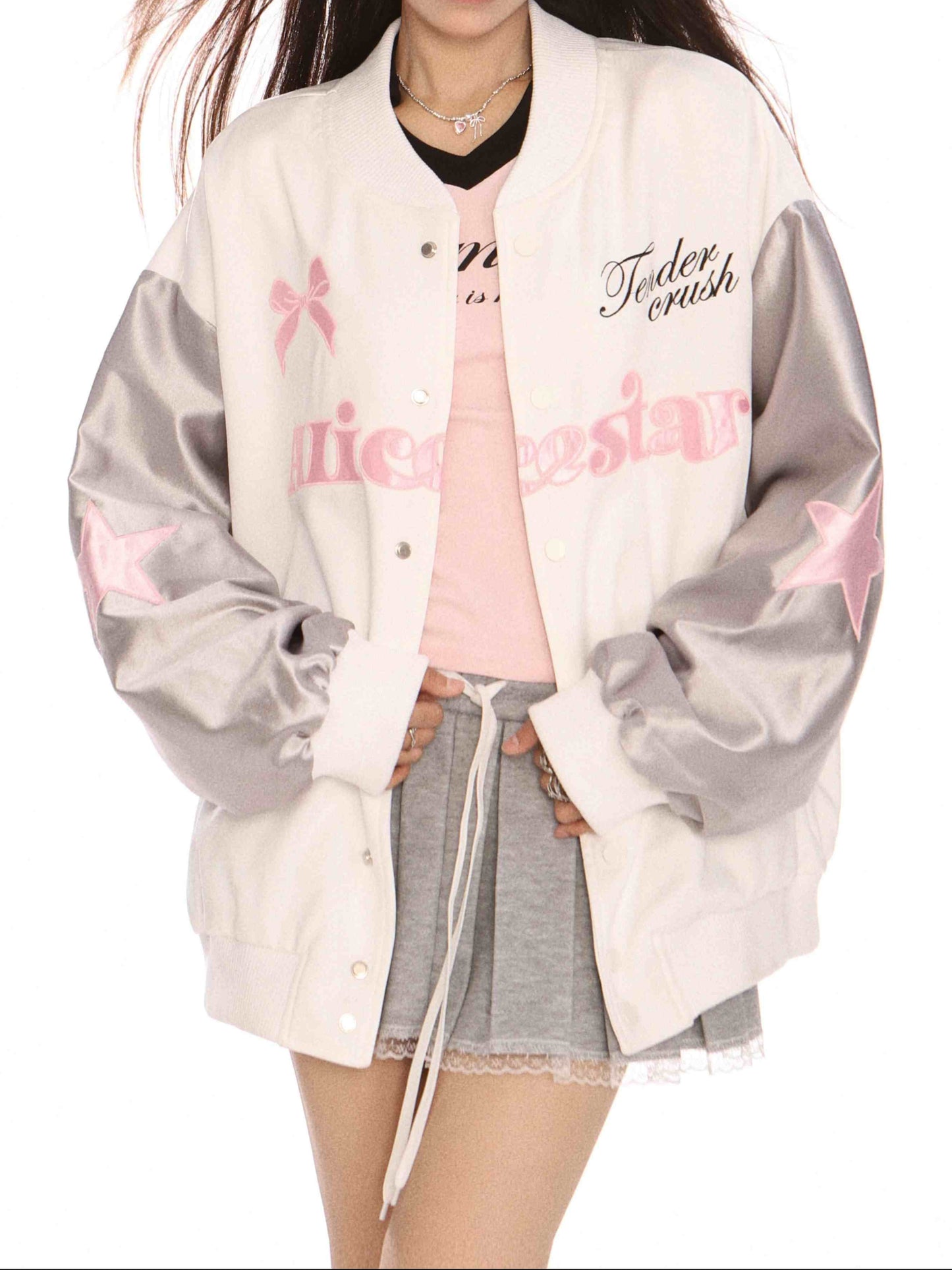 Y2K Butterfly Embroidered Baseball Jacket