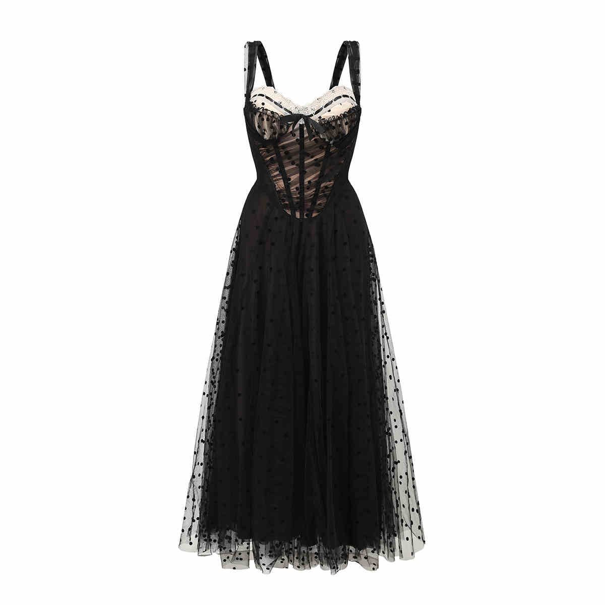 Dark Coquette Retro Lace Maxi Dress