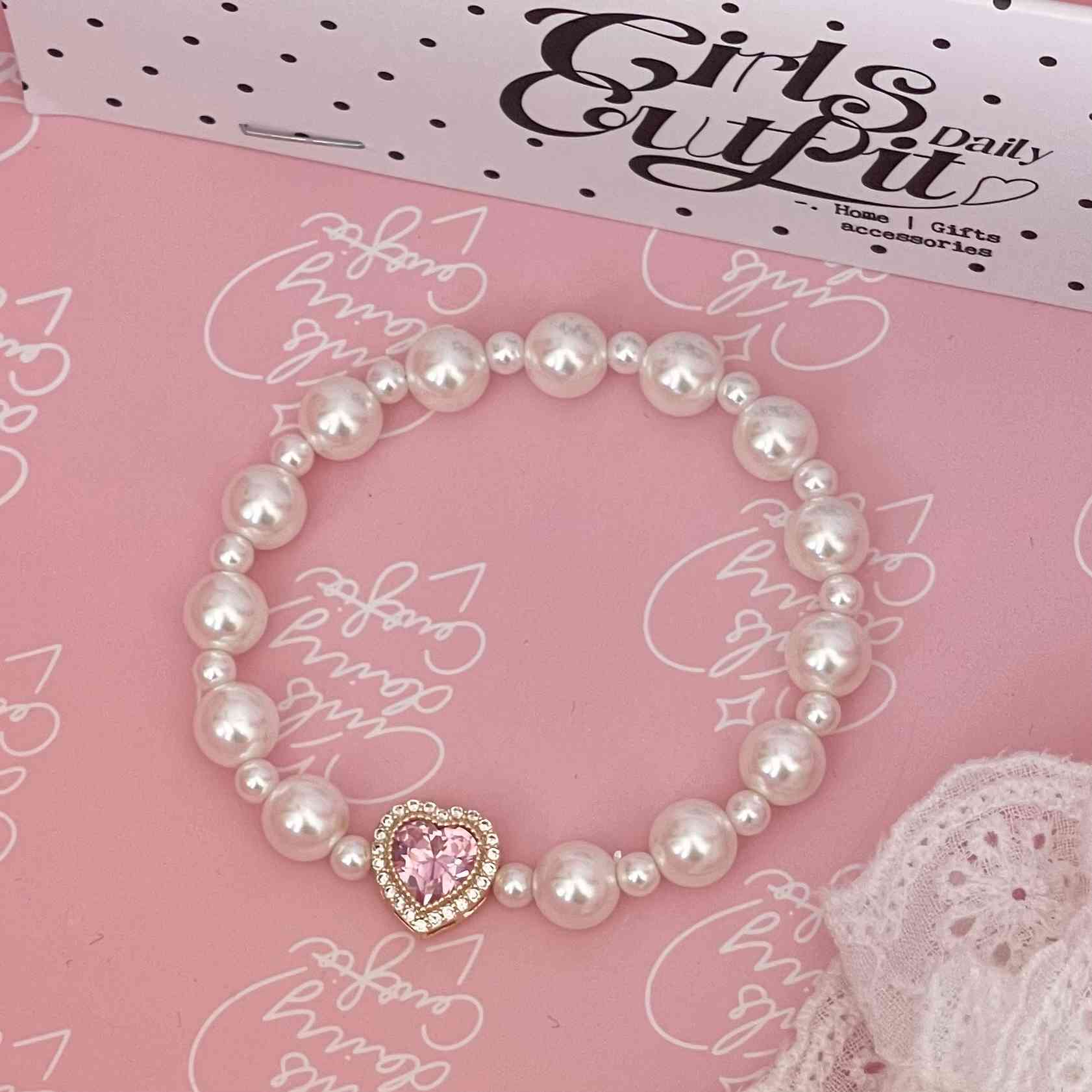 Sakura Snow Bow Pearl Bracelet
