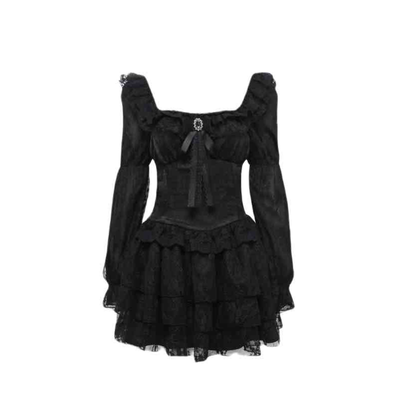 Dark Coquette Lace Mini Dress