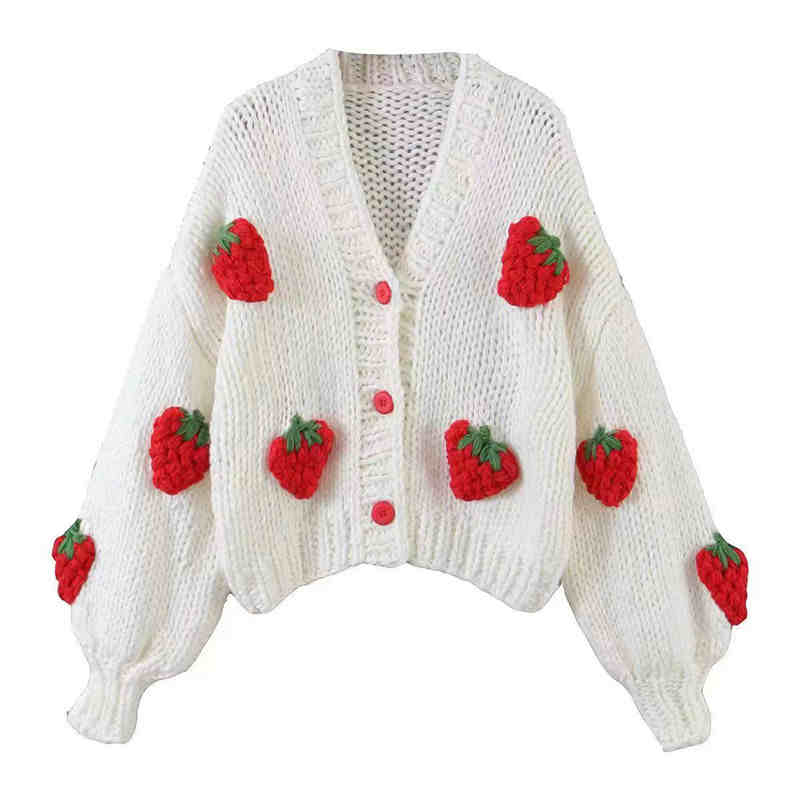 Coquette Strawberry Sweater Cardigan