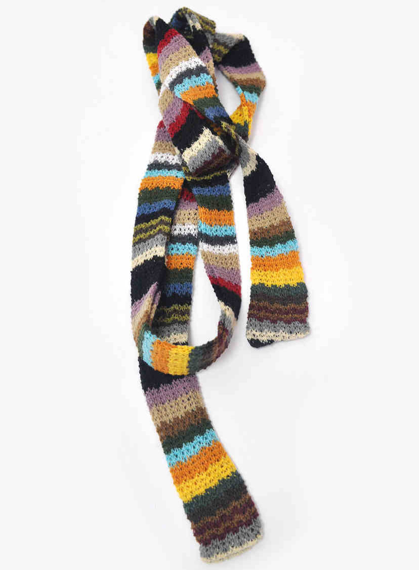 Harajuku Rainbow Long Striped Knitted Scarf