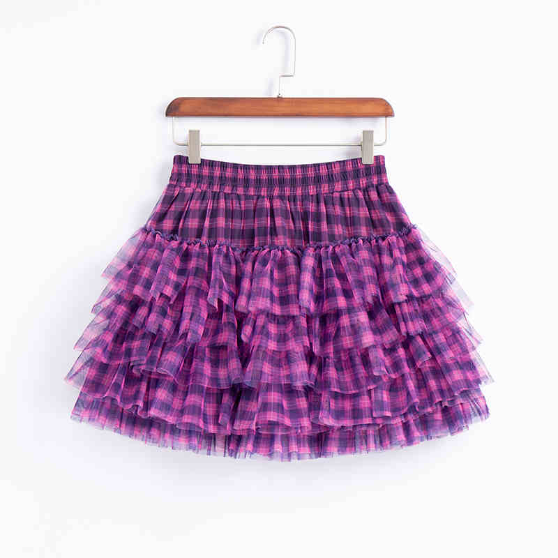 Fairy Princess Plaid Cake Skirt