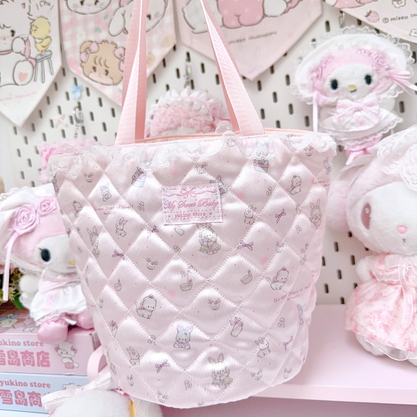 girly cute pink storage cosmetic bag