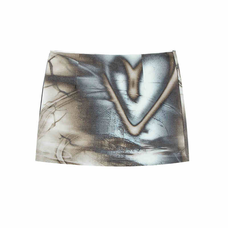 Grunge Silver Hip-hugging Short Skirt